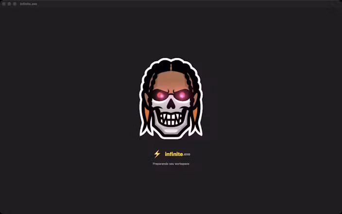 Ícone do aplicativo Infinite.exe com estética industrial e cyberpunk para macOS.
